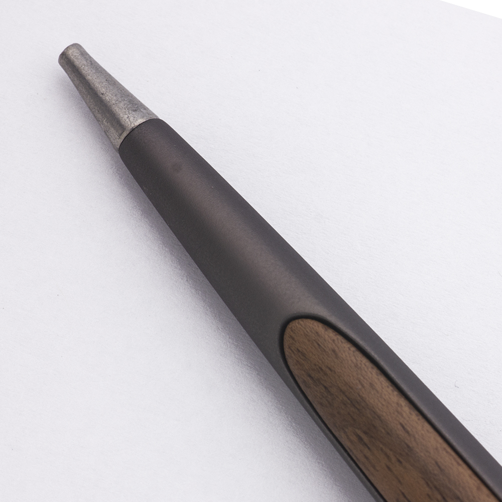 Pininfarina Cambiano Inkless Pen Desk Set - Matte Black w Walnut